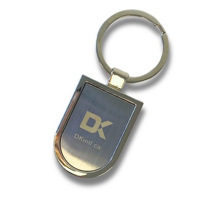 Semi-Oval Matte Center Keychain