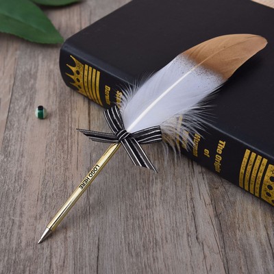 Feather Pen With Ribbon