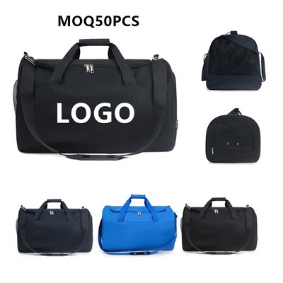 Unisex Oxford Gym Large Duffle Bags Weekend Overnight Bag w/Shoe Compartment & Wet Pocket MOQ50PCS