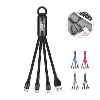 4 in 1 USB Fast Charging Cable With Carabiner