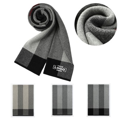 Men's Classic Wool Plaid Winter Scarf