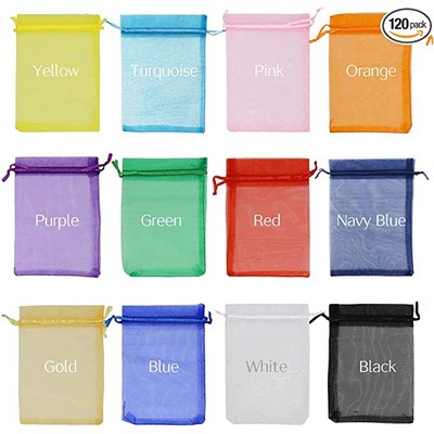 Small Organza Gift Bag Drawstring Jewelry Pouches