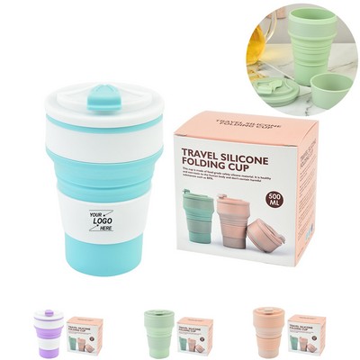 17oz Silicone Collapsible Travel Cup.