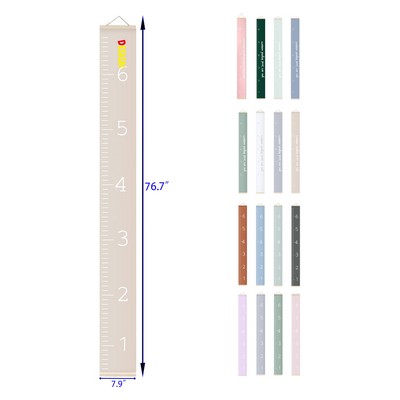 Wall Tape Canvas Growth Chart for Kids Unisex Kids Room Wall Decor Measuring Height Chart