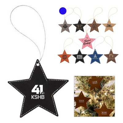 Christmas Leather Star Ornament