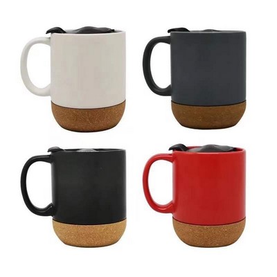 Custom Ceramic 13oz Coffee Cups with Cork Bottom