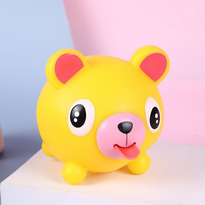 Yellow Bear Squeeze Toy with Tongue