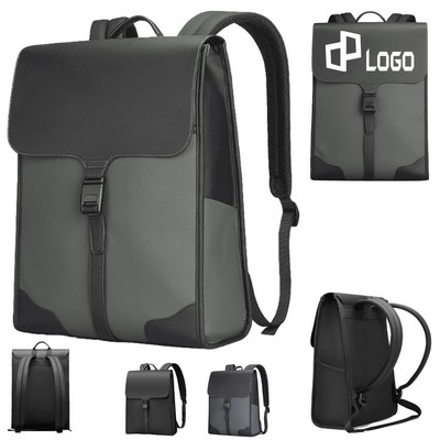 Pu Magnetic Snap Laptop Backpack