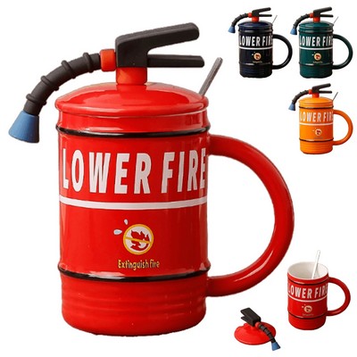 Fire Extinguisher Shaped Mugs W/Lid