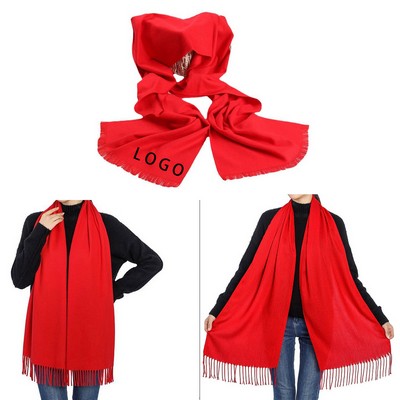 Red Cotton Winter Scarf