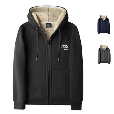 Thickened Fleece Men's Zip-Up Jacket