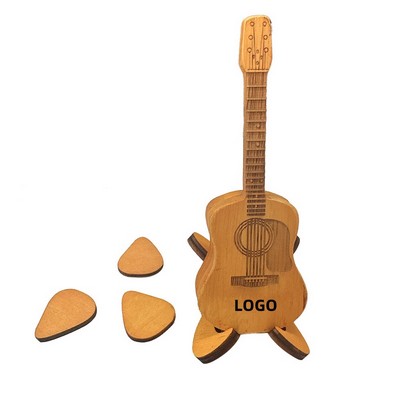 Wooden Acoustic Guitar Picks Set