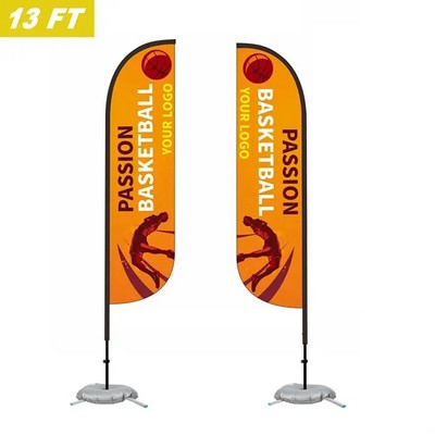 13' Custom Feather Flag Kit- Double Sided W/ Cross Base