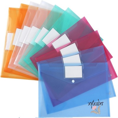 Transparent Snap-button File Folder With Label