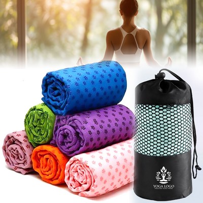 Non Slip Yoga Mat Towel Blanket with Mesh Bag