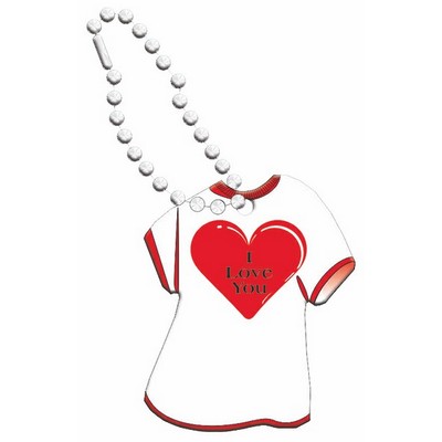 Heart Promotional T-Shirt Key Chain w/ Black Back (4 Square Inch)