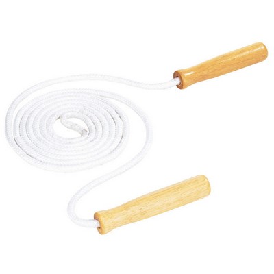 Polyester Jump Rope w/Wood Handles (8')