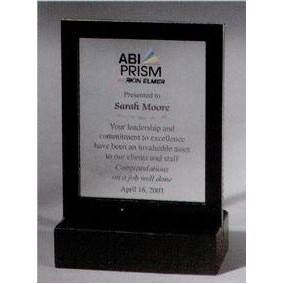 Black Framed Acrylic Award in Wood Base (7"x10")