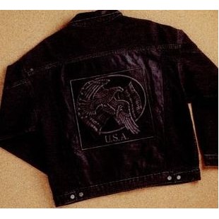 Embossed Denim/Leather Jacket