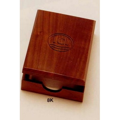 4.7"x6.9" Walnut Memo Box With 4"x6" Pad (8k)