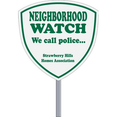 Shield Security White Reflective Yard Sign (9"x 9")