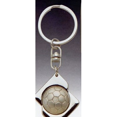 Zinc Die Cast 3 Dimensional Soccer Ball Key Tag