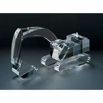 Fine Lead Crystal Back Hoe Figurine