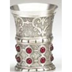 Rubin Pewter Jeweled Cup