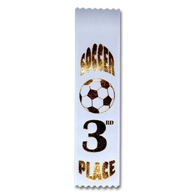 2"x8" 3rd Place Stock Soccer Lapel Event Ribbon