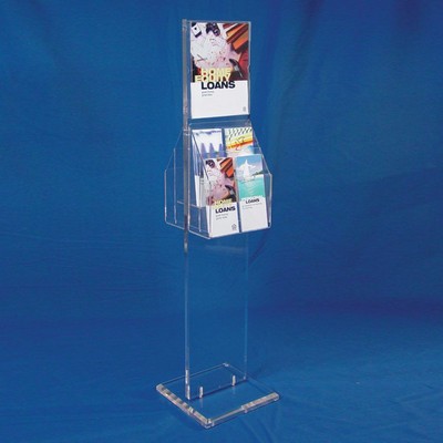 2-Sided Clear Acrylic Display Stand w/Sign Holder