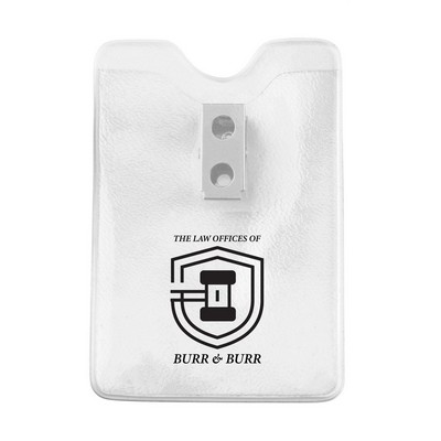 2.63" W x 3.92" H - Vertical Clear Vinyl Badge Holder (1 Color Imprint)