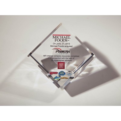 Cut Corner Beveled Crystal Cube Award (3 1/8 x 3 1/8 x 3 1/8")