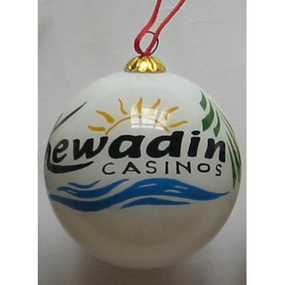 3" Ball Glass Ornament - Simple Artwork