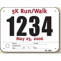 Pin On Race Number w/1 Custom Tag (7.5" x 5.75")