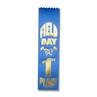 2"x8" 1st Place Stock Field Day Lapel Event Ribbon