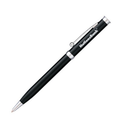 Platform Ballpoint Pen w/Ball Tipped Clip & Silver Trim