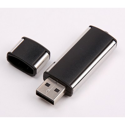 128 MB USB Flash Drive W/ Aluminum Side Trim