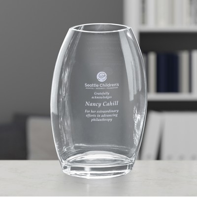 Clear Oval Vase 8-1/2"