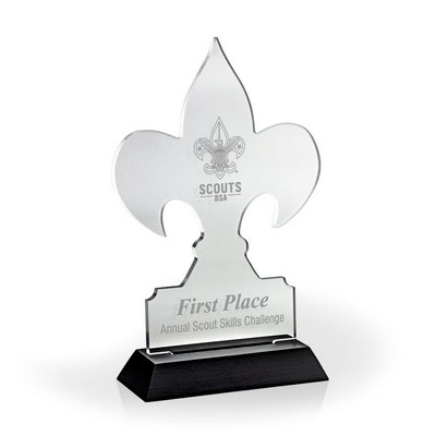 Fleur De Lis Award with Black Wood Base - Engraved