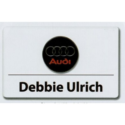 Plastic Name Badge 2-1/2"x3-3/8" with medallion