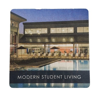 4" Square 80pt Full Color Pulp Board Paper Coaster