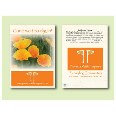 California Poppy Flower Seed Packet (3.25" x 4.5")