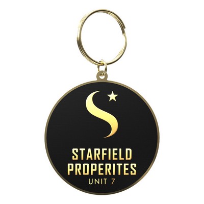 Vibraprint® Bright Gold Round Key Tag (2-1/4")