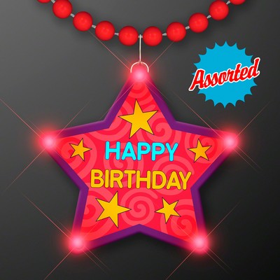 Happy Birthday Flashing Necklace - BLANK