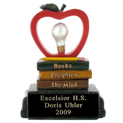 5" Books Enlighten The Mind Scholastic Trophy w/Black Plate