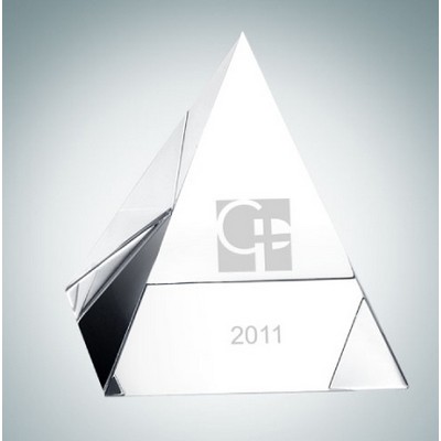 3 1/8" Clear Pyramid Crystal Paper Weight