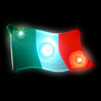 LED Light-up Italian Flag Magnet Pin