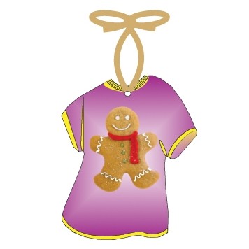 Gingerbread Man Promotional T-Shirt Ornament (4 Square Inch)