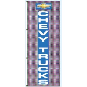 Single Faced Interceptor® Drape Flags (Center Panel - Chevy® Trucks - Blue) (3' x 8')