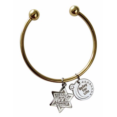 Gold Charm Bangle